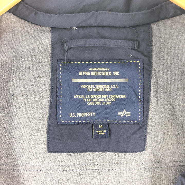 Alpha ALPHA Down Vest Men's Size M cotton navy blue type Vintage Second Hand