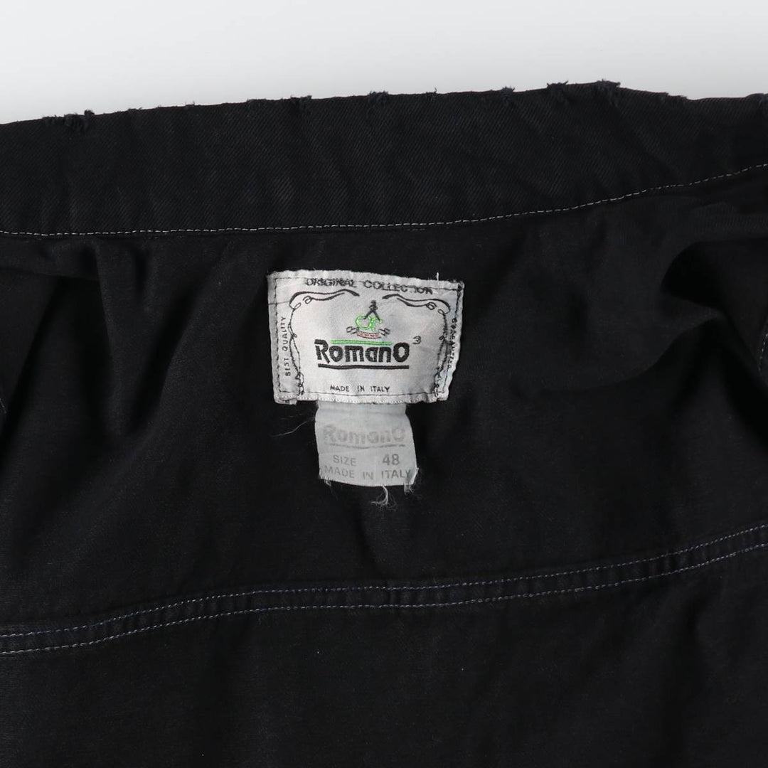 ROMANO Black Denim Jacket, Jean Jacket, Made in Italy, Men's L Size, Vintage /eaa498456