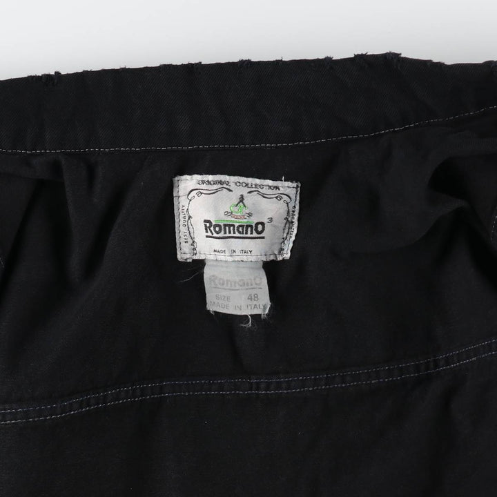 ROMANO Black Denim Jacket, Jean Jacket, Made in Italy, Men's L Size, Vintage /eaa498456