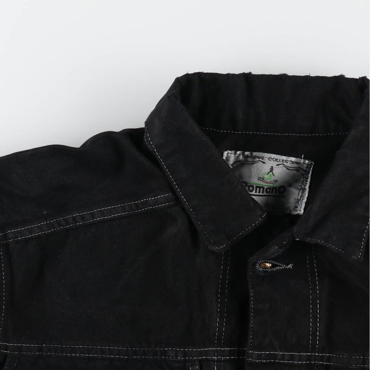 ROMANO Black Denim Jacket, Jean Jacket, Made in Italy, Men's L Size, Vintage /eaa498456
