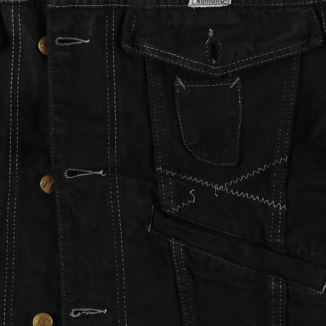 ROMANO Black Denim Jacket, Jean Jacket, Made in Italy, Men's L Size, Vintage /eaa498456