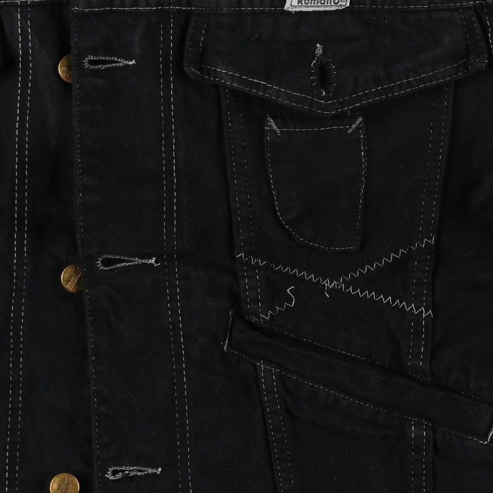 ROMANO Black Denim Jacket, Jean Jacket, Made in Italy, Men's L Size, Vintage /eaa498456