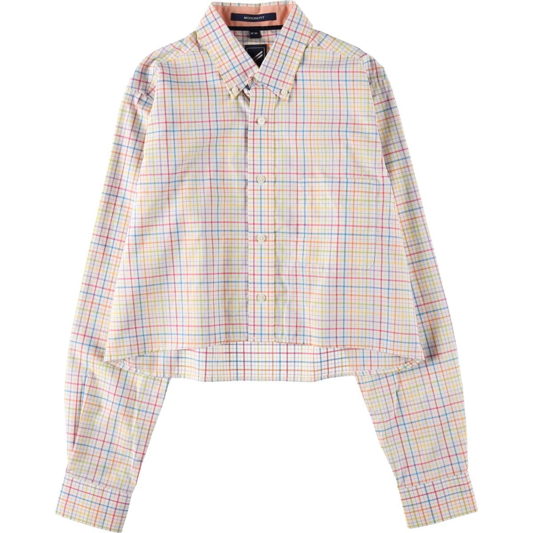 Elulu Original Remake Big Ribbon Shirt, Long Sleeve Button-Down Check Shirt, Women's Size M unclear white type Vintage Second Hand