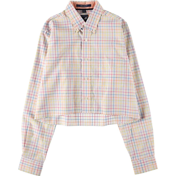 Elulu Original Remake Big Ribbon Shirt, Long Sleeve Button-Down Check Shirt, Women's Size M unclear white type Vintage Second Hand