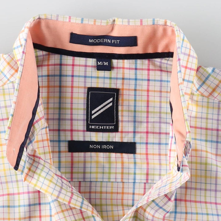 Elulu Original Remake Big Ribbon Shirt, Long Sleeve Button-Down Check Shirt, Women's Size M unclear white type Vintage Second Hand