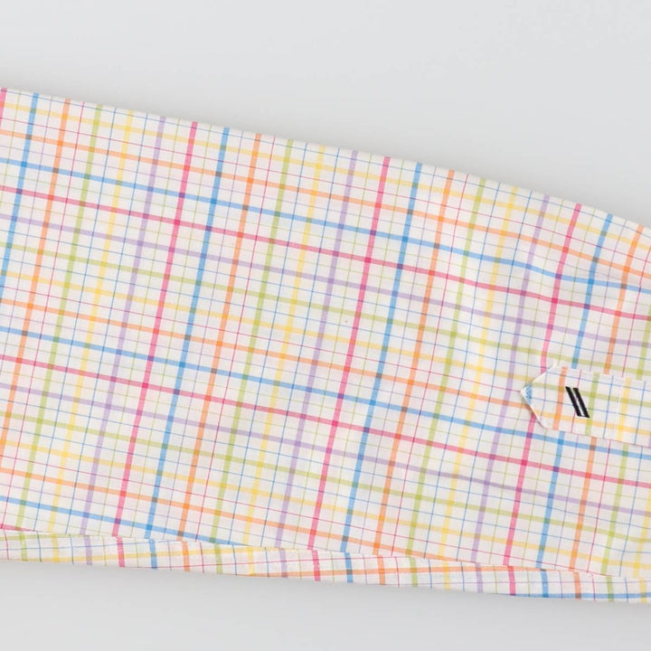 Elulu Original Remake Big Ribbon Shirt, Long Sleeve Button-Down Check Shirt, Women's Size M unclear white type Vintage Second Hand