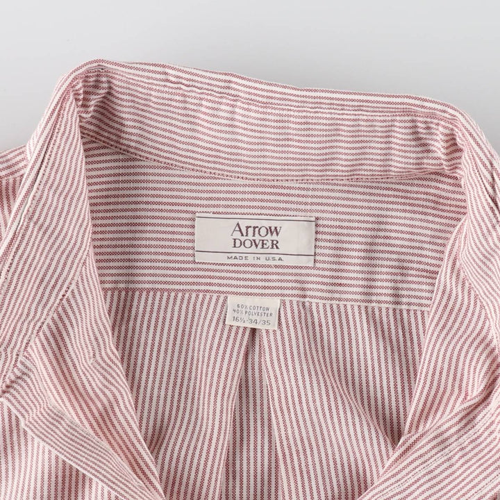 Elulu Original Remake Big Ribbon Shirt, Long Sleeve Button-Down Striped Shirt, Made in USA, Women's Size L cotton red type Vintage Second Hand