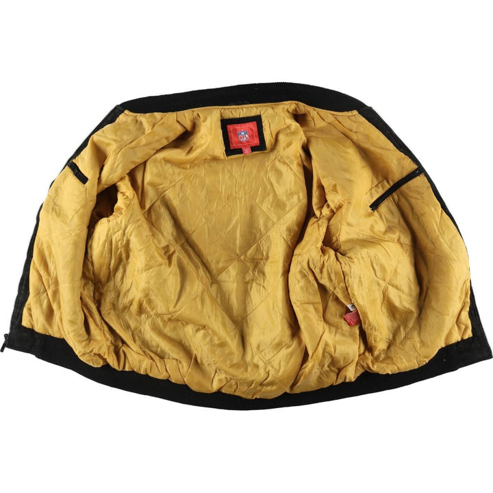 NFL PITTSBURGH STEELERS Pittsburgh Steelers Back Embroidery Padded Suede Leather Blouson Men's XL /eaa498538