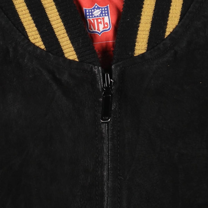 NFL PITTSBURGH STEELERS Pittsburgh Steelers Back Embroidery Padded Suede Leather Blouson Men's XL /eaa498538