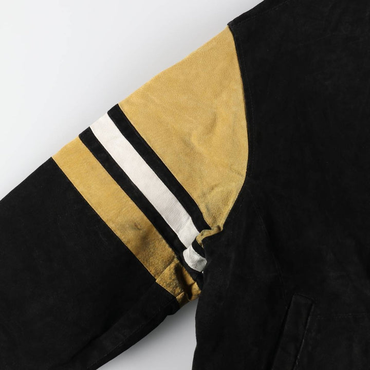 NFL PITTSBURGH STEELERS Pittsburgh Steelers Back Embroidery Padded Suede Leather Blouson Men's XL /eaa498538