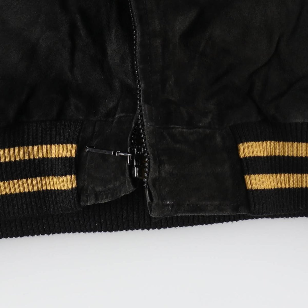 NFL PITTSBURGH STEELERS Pittsburgh Steelers Back Embroidery Padded Suede Leather Blouson Men's XL /eaa498538