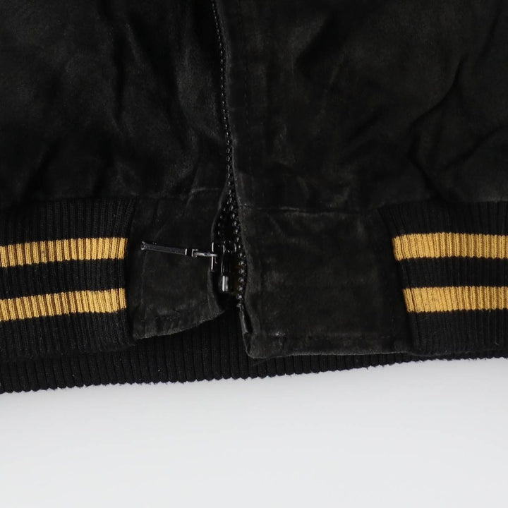 NFL PITTSBURGH STEELERS Pittsburgh Steelers Back Embroidery Padded Suede Leather Blouson Men's XL /eaa498538