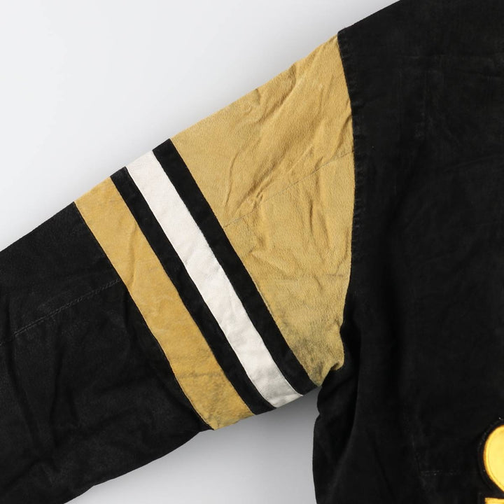 NFL PITTSBURGH STEELERS Pittsburgh Steelers Back Embroidery Padded Suede Leather Blouson Men's XL /eaa498538