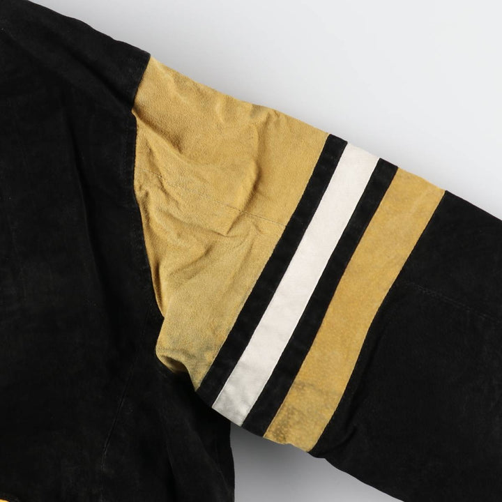 NFL PITTSBURGH STEELERS Pittsburgh Steelers Back Embroidery Padded Suede Leather Blouson Men's XL /eaa498538