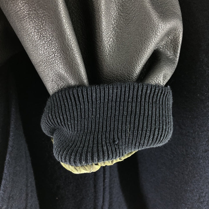 90'S NAUTICA padded wool varsity jacket with leather sleeves, men's size L, vintage / eaa498557