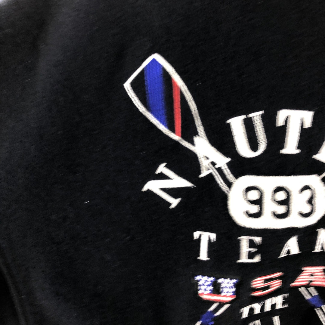 90'S NAUTICA padded wool varsity jacket with leather sleeves, men's size L, vintage / eaa498557