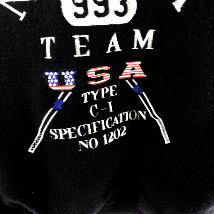 90'S NAUTICA padded wool varsity jacket with leather sleeves, men's size L, vintage / eaa498557