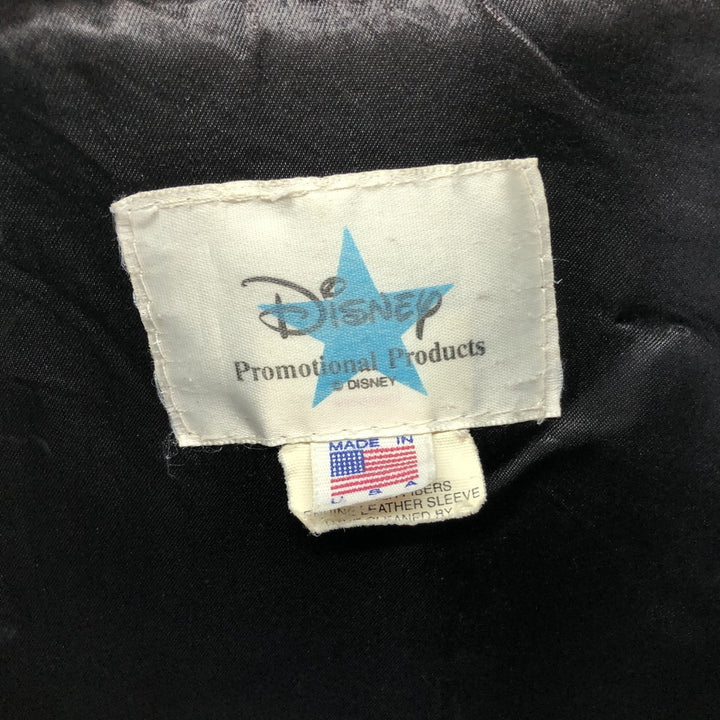 90'S DISNEY Mickey Mouse Leather Wool Button Varsity Jacket Made in USA Men's XL Vintage /eaa498560