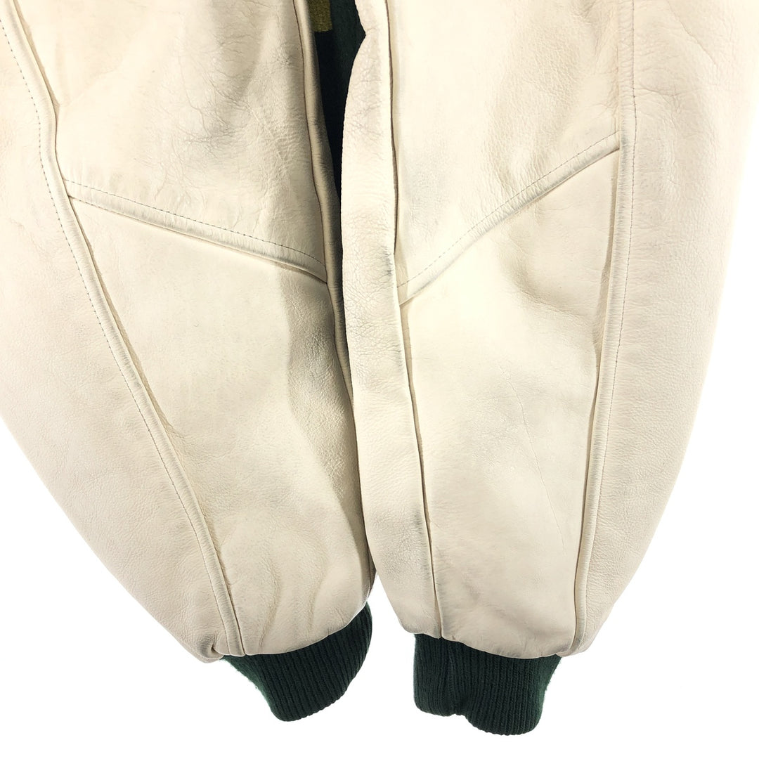 90'S DISNEY Mickey Mouse Leather Wool Button Varsity Jacket Made in USA Men's XL Vintage /eaa498560