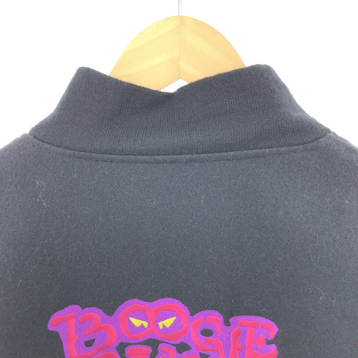 90'S GAME Padded Sleeve Leather Wool Button Varsity Jacket Made in USA Men's XXL Vintage /eaa498565