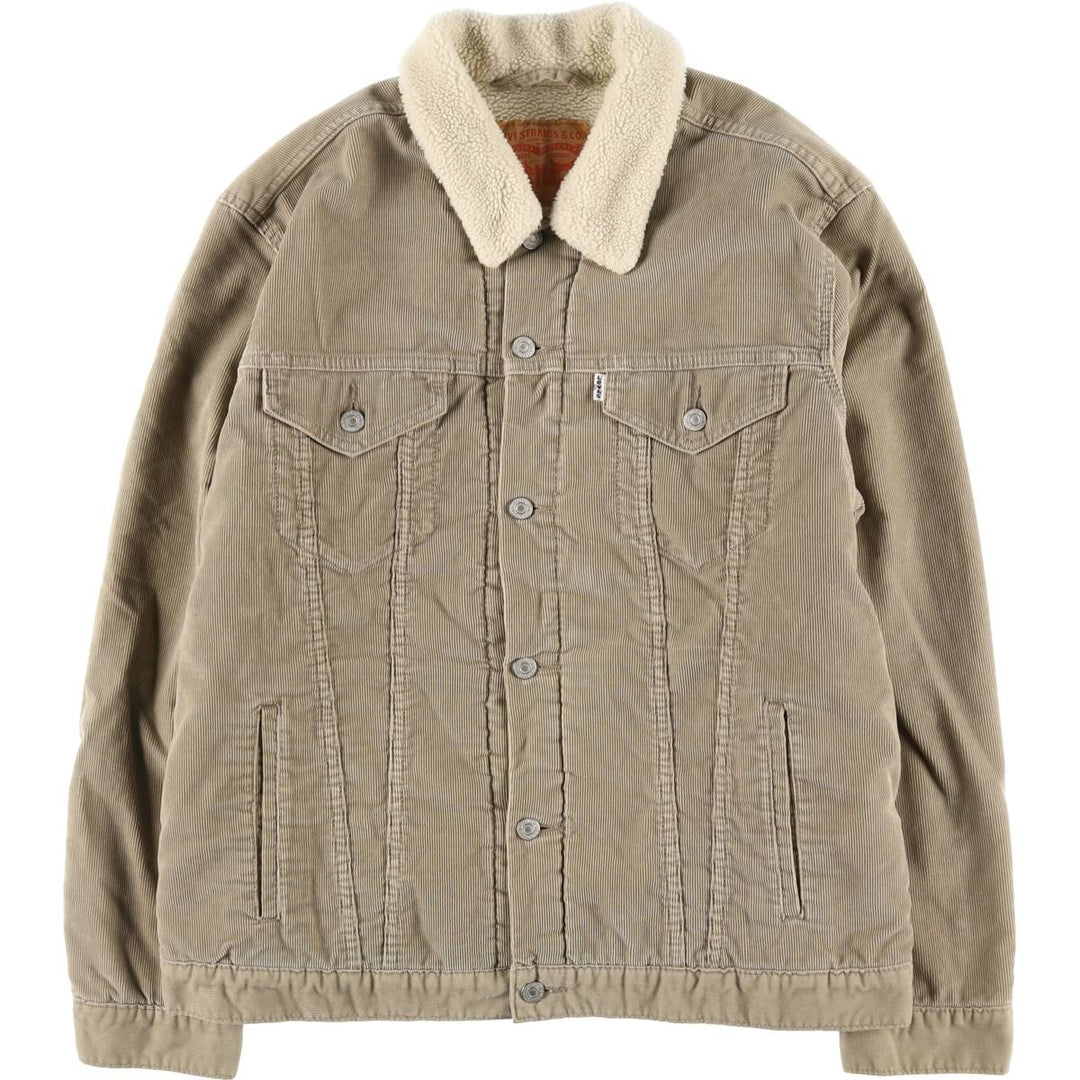 Levi's Corduroy Boa Jacket, Men's Size XL cotton beige type brown Vintage Second Hand