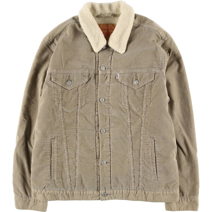 Levi's Corduroy Boa Jacket, Men's Size XL cotton beige type brown Vintage Second Hand