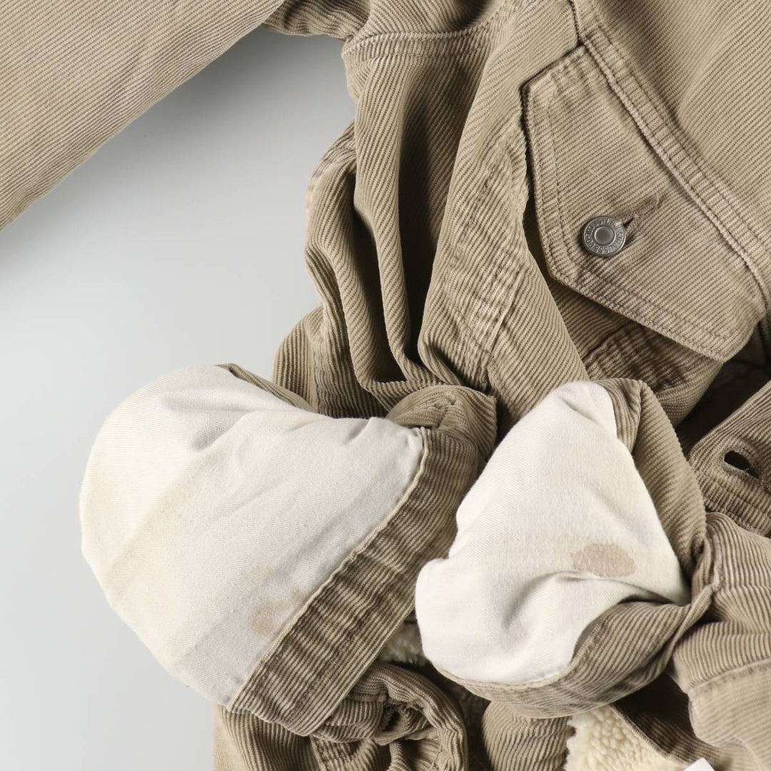Levi's Corduroy Boa Jacket, Men's Size XL cotton beige type brown Vintage Second Hand