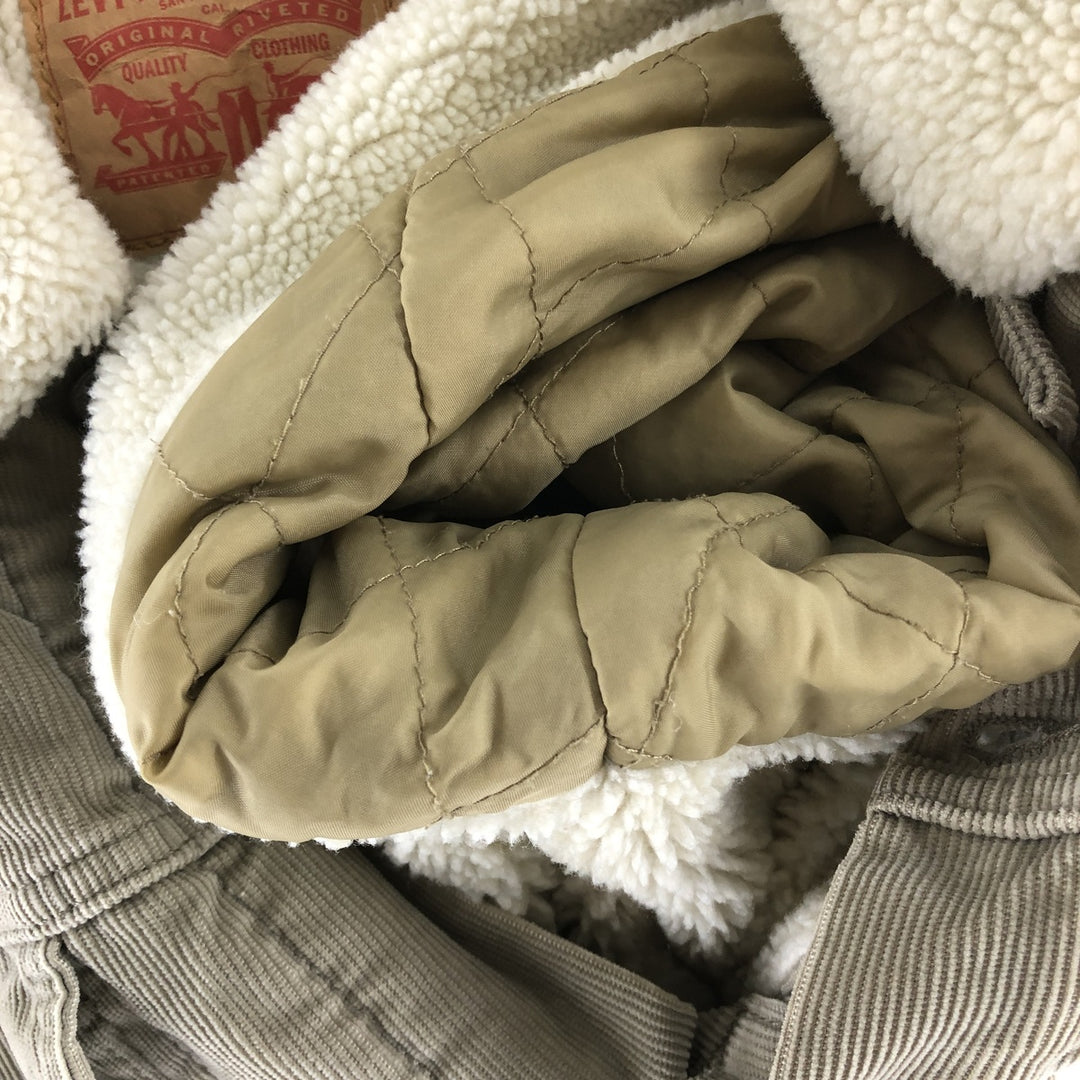 Levi's Corduroy Boa Jacket, Men's Size XL cotton beige type brown Vintage Second Hand