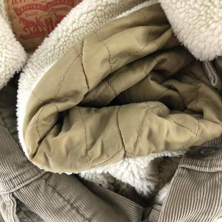 Levi's Corduroy Boa Jacket, Men's Size XL cotton beige type brown Vintage Second Hand