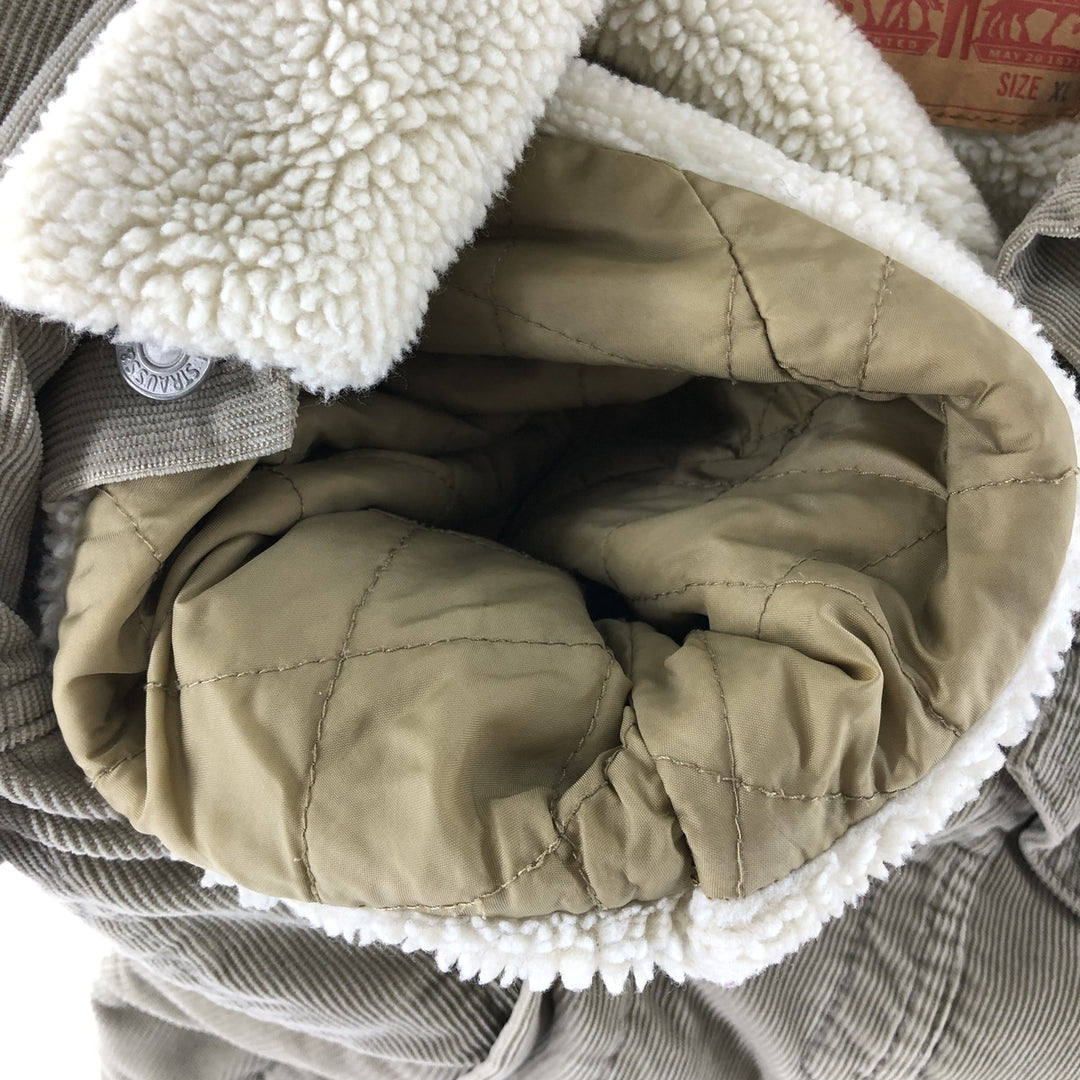Levi's Corduroy Boa Jacket, Men's Size XL cotton beige type brown Vintage Second Hand