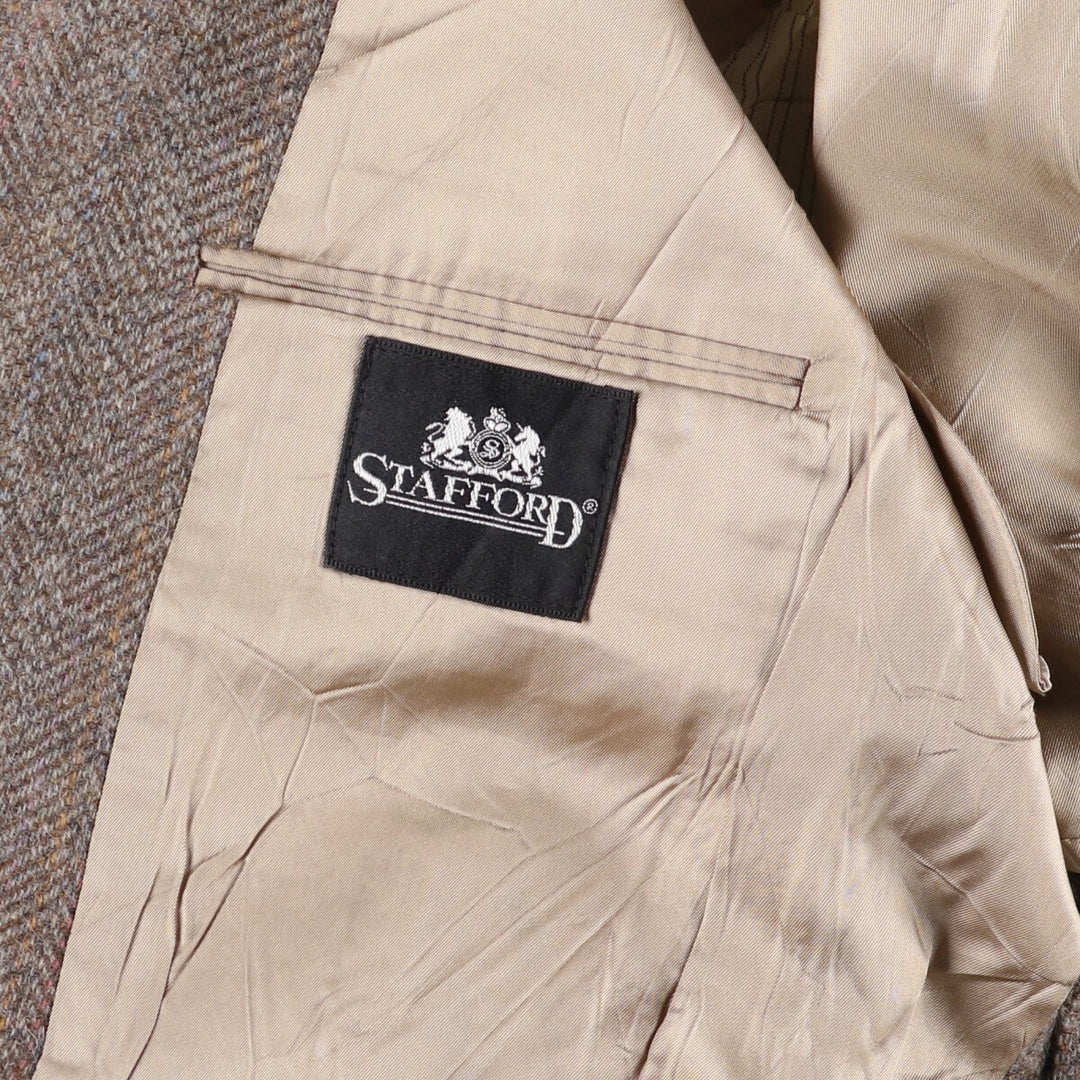 Stafford Hampshire Herringbone Wool Tailored Jacket Men's Size L /eaa498598