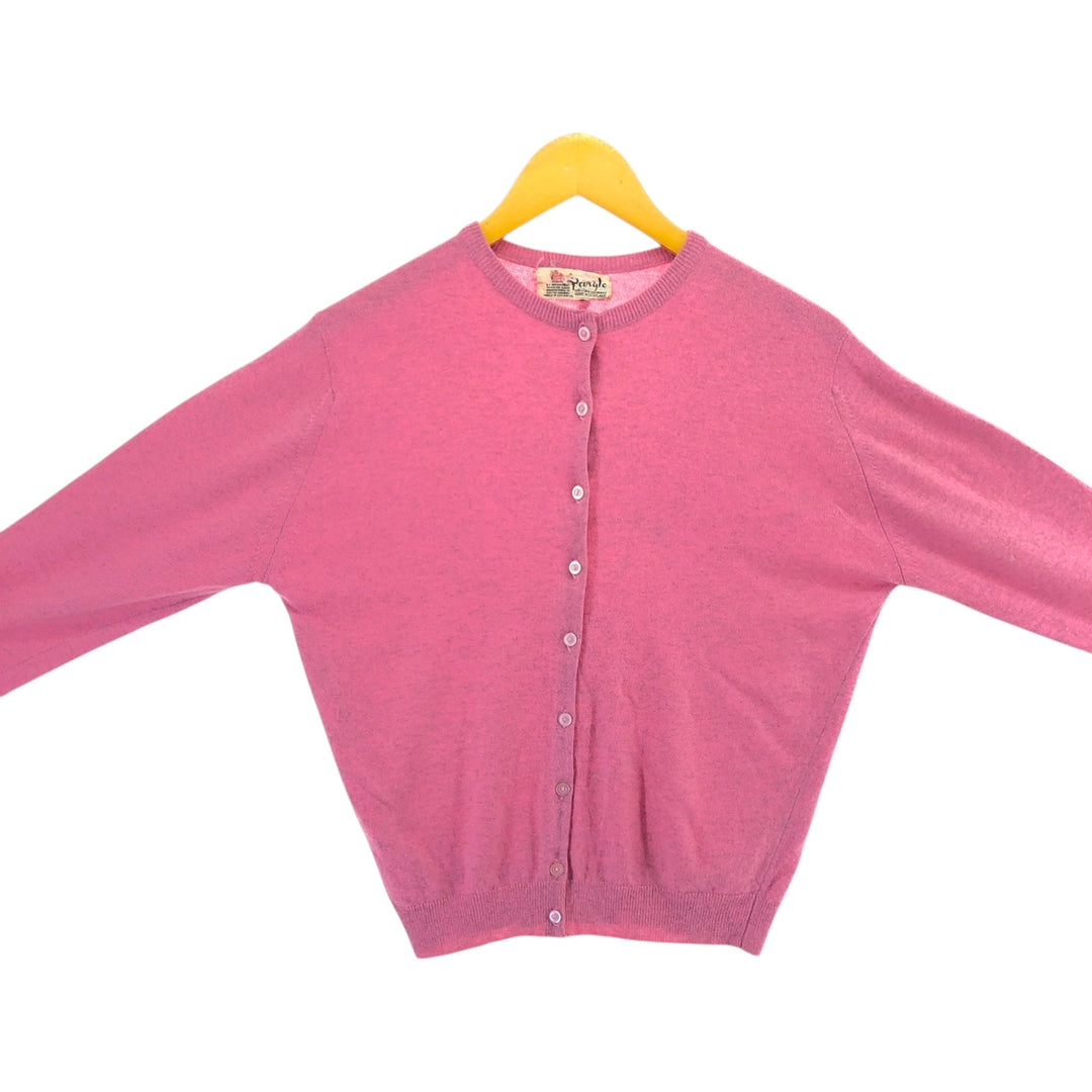 Vintage 1980'S Pringle cashmere knit cardigan, made in Scotland, size S, women's. Cashmere pink type Vintage Second Hand