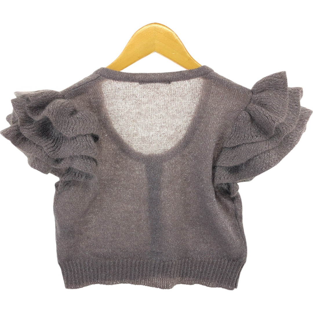 ysatis Frill Sleeve Mohair Knit Cardigan, Women's Size Small mohair purple type Vintage Second Hand