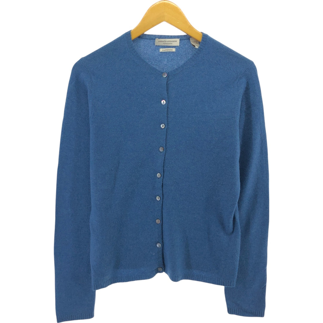 Velerie Stevens Cashmere Knit Cardigan, Women's Size L Cashmere Blue type light blue Vintage Second Hand