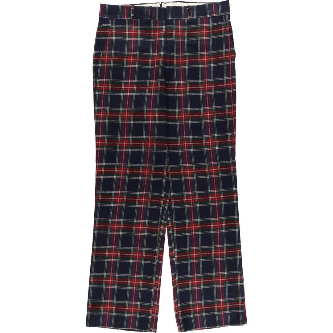 70'S LLBean Tartan Check Wool Pants Slacks Men's W34 Vintage /eaa498692