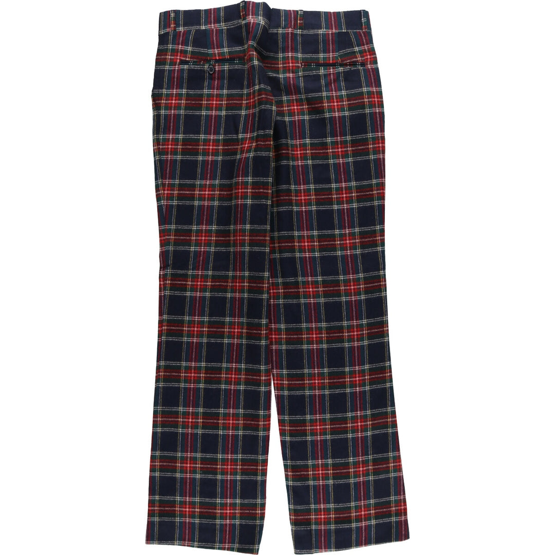 70'S LLBean Tartan Check Wool Pants Slacks Men's W34 Vintage /eaa498692