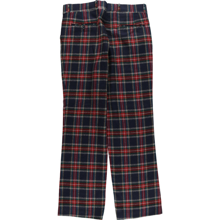 70'S LLBean Tartan Check Wool Pants Slacks Men's W34 Vintage /eaa498692