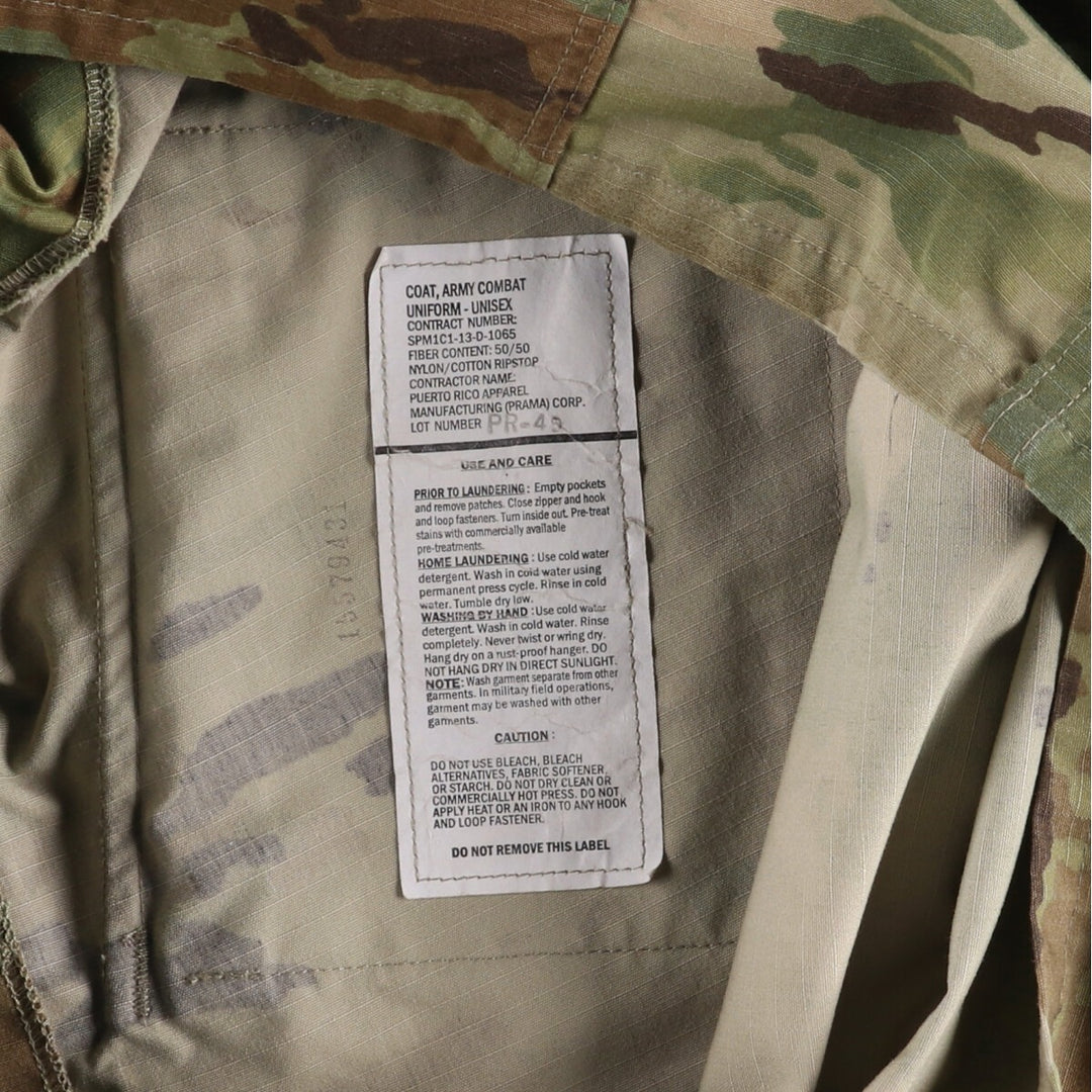 Genuine US Army USARMY Camouflage Pattern Multicam Camo Military Combat Jacket Made in USA LARGE-RGULAR Men's L equivalent /eaa498757