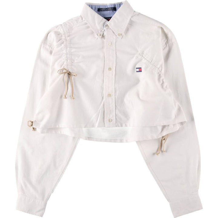 Elulu Original Remake Asymmetrical Gathered Shirt, Long Sleeve Button-Down Shirt, Women's Size Medium cotton white type Vintage Second Hand