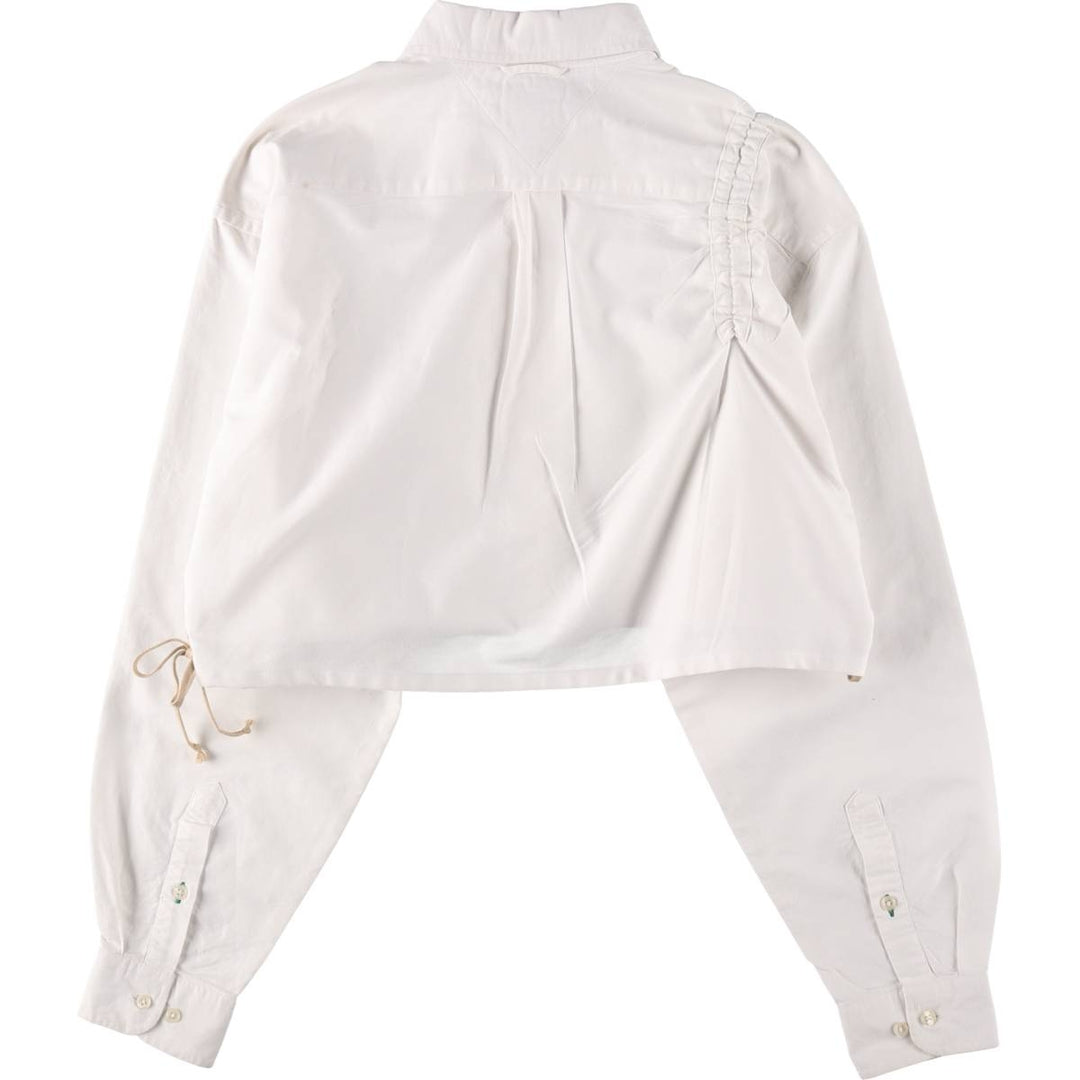 Elulu Original Remake Asymmetrical Gathered Shirt, Long Sleeve Button-Down Shirt, Women's Size Medium cotton white type Vintage Second Hand