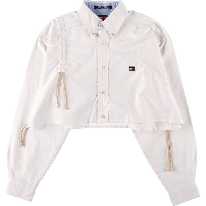 Elulu Original Remake Asymmetrical Gathered Shirt, Long Sleeve Button-Down Shirt, Women's Size Medium cotton white type Vintage Second Hand