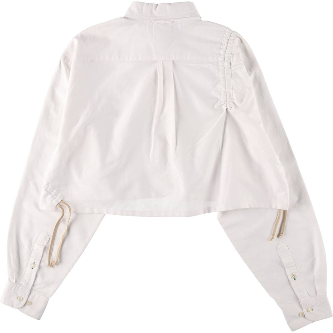 Elulu Original Remake Asymmetrical Gathered Shirt, Long Sleeve Button-Down Shirt, Women's Size Medium cotton white type Vintage Second Hand