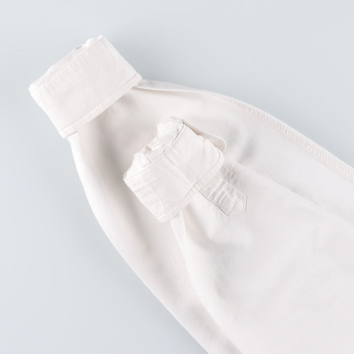 Elulu Original Remake Asymmetrical Gathered Shirt, Long Sleeve Button-Down Shirt, Women's Size Medium cotton white type Vintage Second Hand