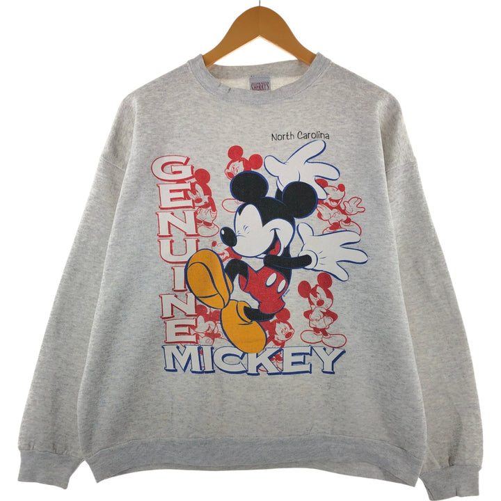 Vintage 90'S SHERRY'S MICKEY MOUSE Mickey Mouse character sweatshirt, Made in USA, Men's Size L cotton gray type Vintage Second Hand