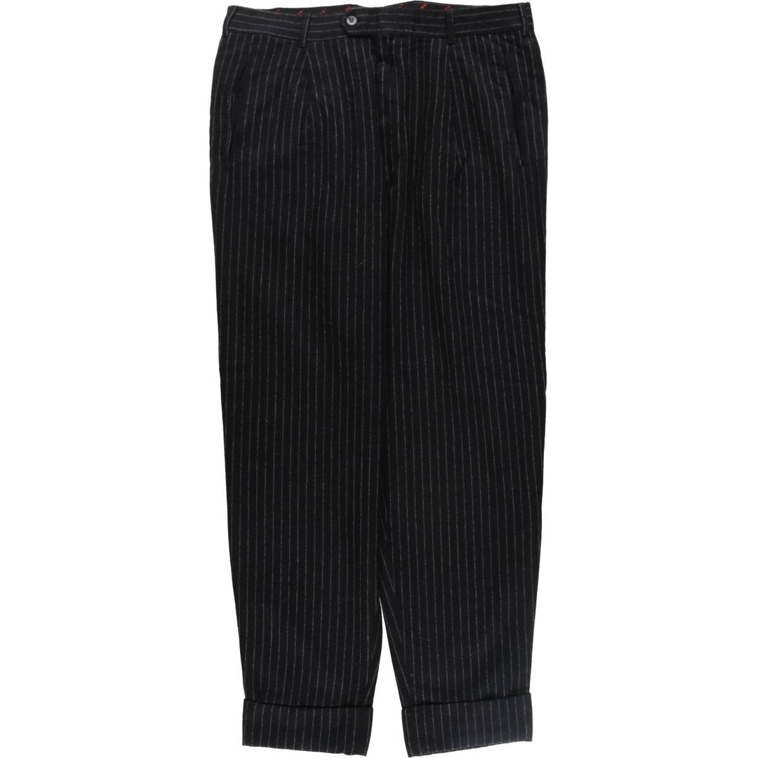 Hugo Boss HUGO BOSS Stripe Pattern One-Tuck Wool Pants Men's W35 equivalent / eaa498918