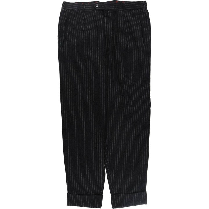 Hugo Boss HUGO BOSS Stripe Pattern One-Tuck Wool Pants Men's W35 equivalent / eaa498918