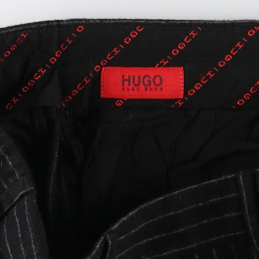 Hugo Boss HUGO BOSS Stripe Pattern One-Tuck Wool Pants Men's W35 equivalent / eaa498918