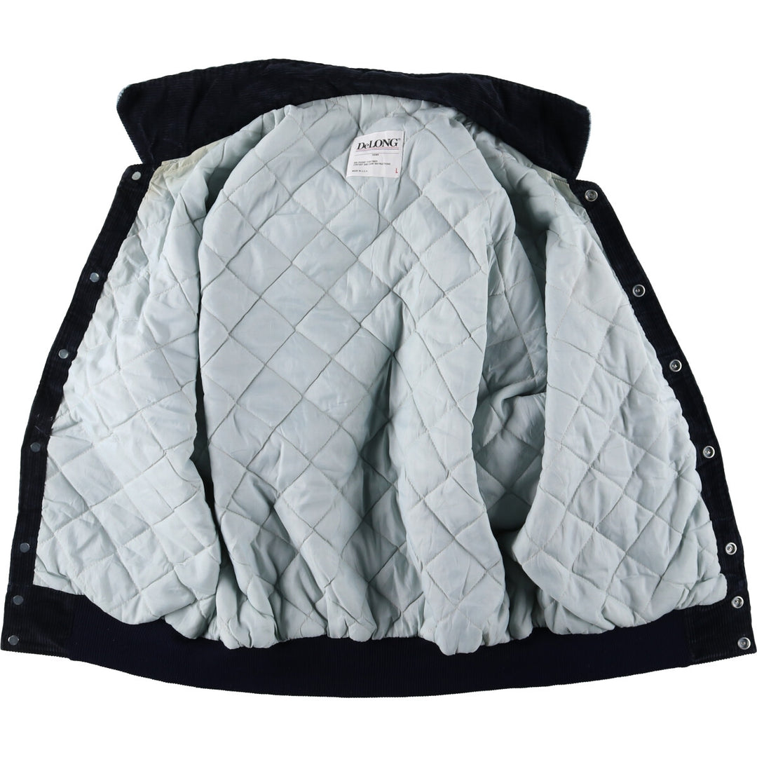 90'S DeLONG Corduroy Varsity Jacket Award Jacket Made in USA Men's L size /eaa499031