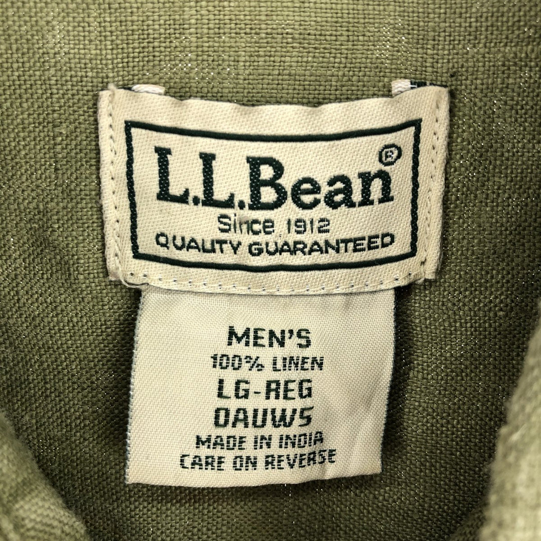 LLBean Long Sleeve Linen Button Down Shirt Men's L /eaa499036