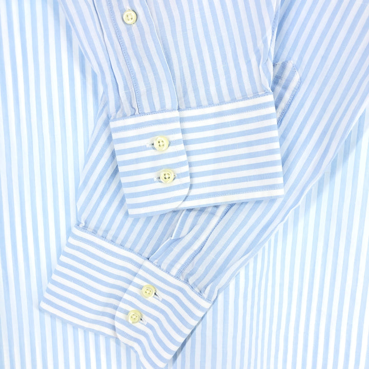 Brooks Brothers Est.1818 Stripe Pattern Long Sleeve Linen Shirt Made in USA Men's L /eaa499045